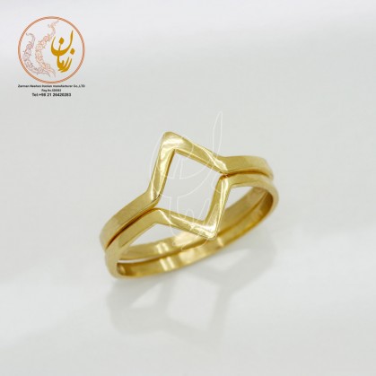 Gold ring - Geometric design-ZMR0328
